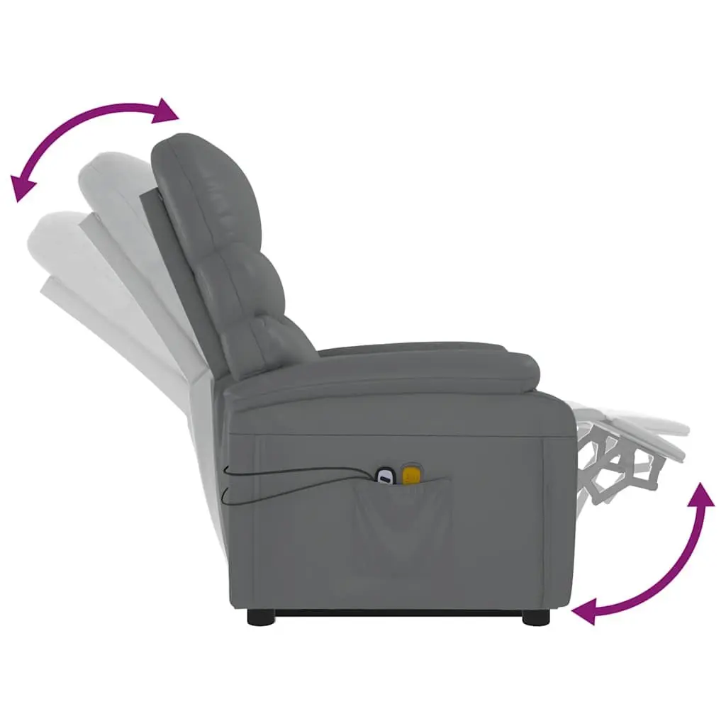 Electric Massage Chair Anthracite Stand Up Recliner Lift for Elderly with Vibration Massage Technology and Manual Reclining Positions