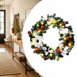 Christmas Wreath with LED Lights - 60cm Charm