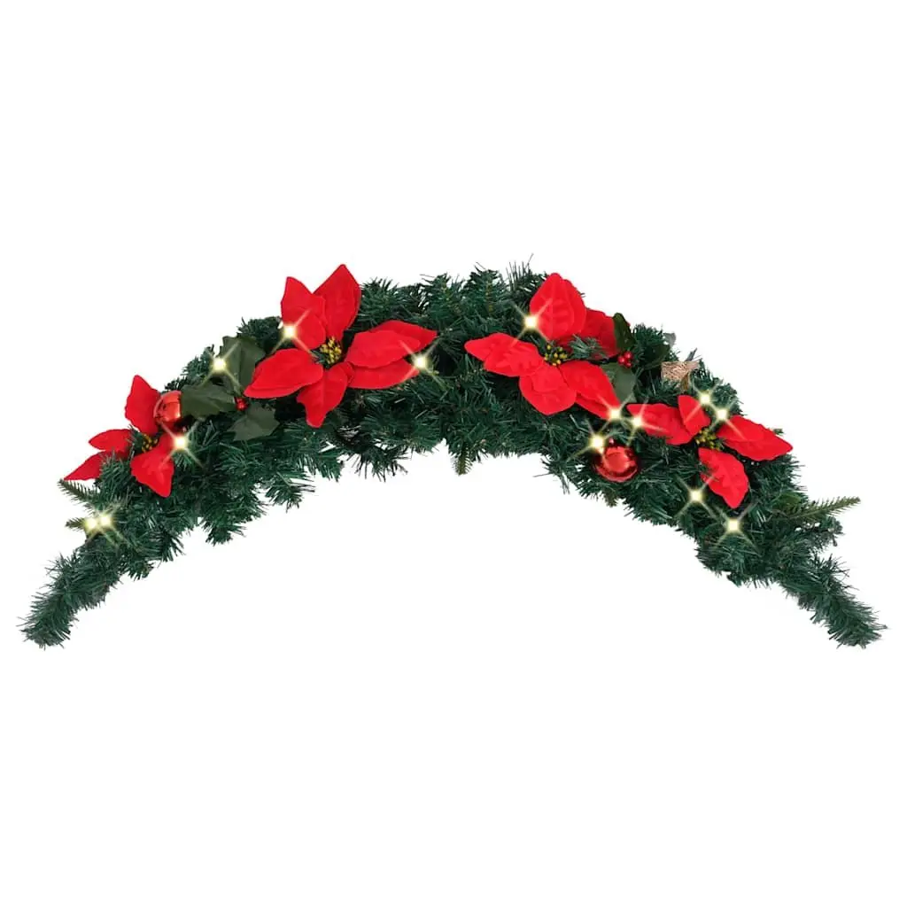 Christmas Arch Green Red 90cm LED Lights Indoor Outdoor Seasonal Decoration