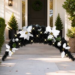 Compact 90cm Christmas Arch with Black LED Lights