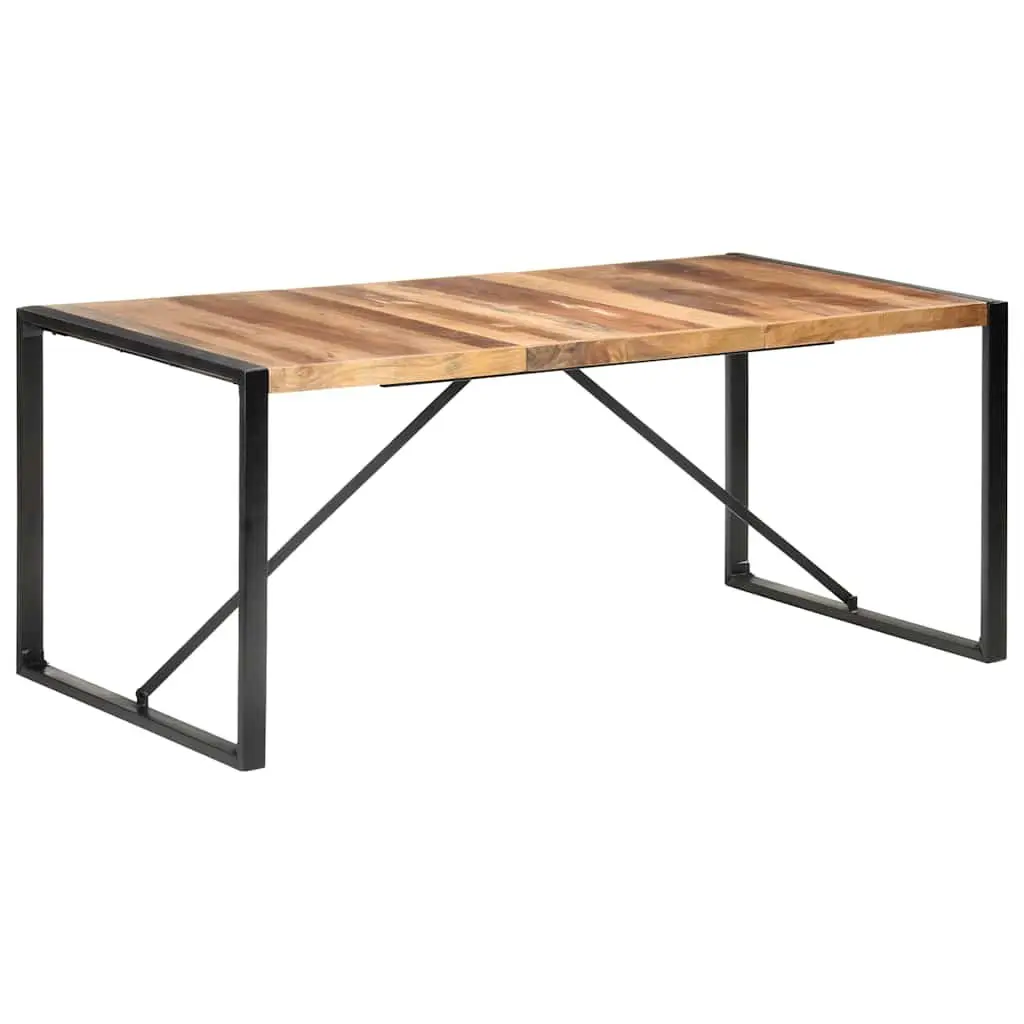 Dining Table Brown 180x90x75 cm Solid Acacia Rubberwood Industrial Style