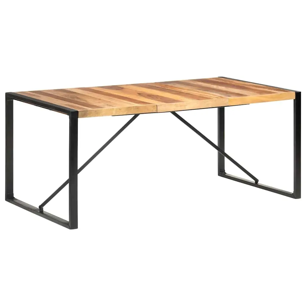 Dining Table Brown 180x90x75 cm Solid Acacia Rubberwood Industrial Style