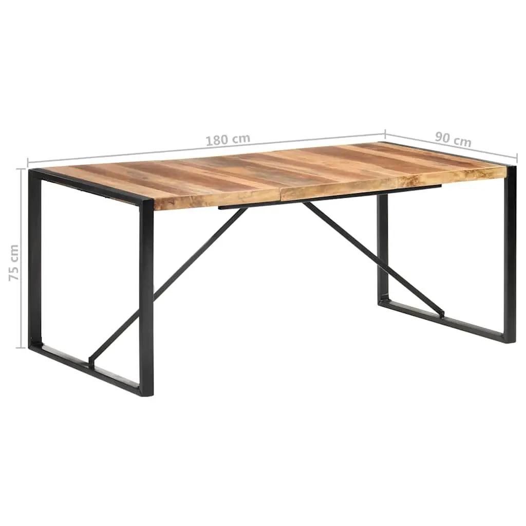Dining Table Brown 180x90x75 cm Solid Acacia Rubberwood Industrial Style