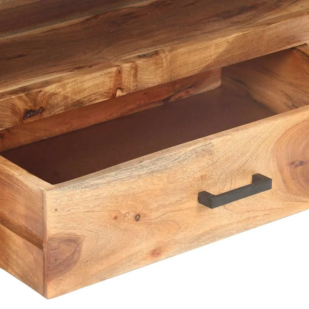 TV Cabinet Brown 120x35x45cm Solid Wood 2 Drawers Shelf Storage
