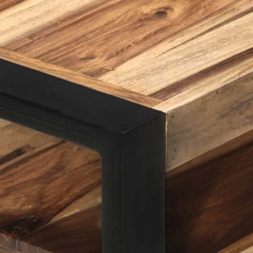 TV Cabinet Brown 120x35x45cm Solid Wood 2 Drawers Shelf Storage