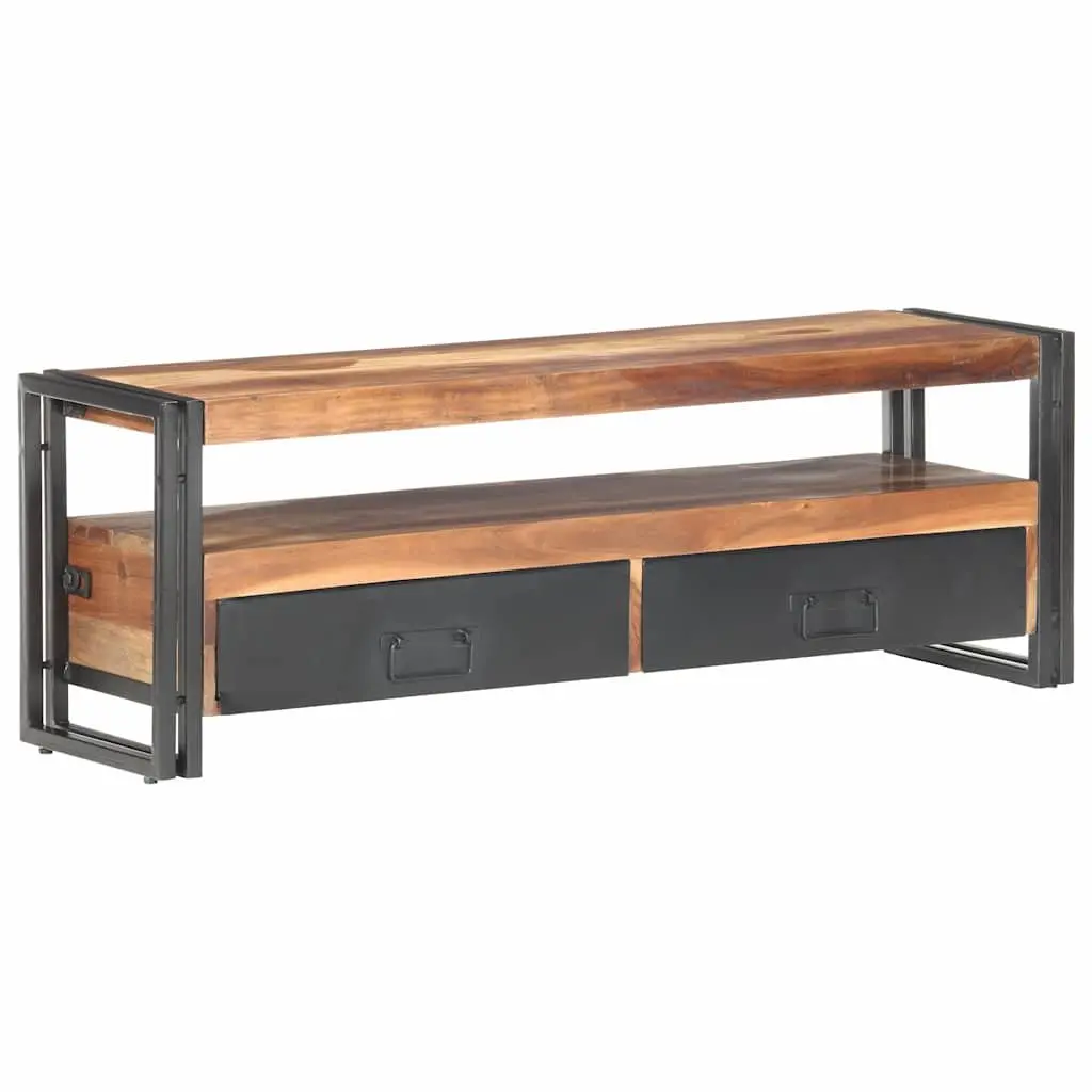 TV Cabinet Brown 120x30x40 cm Wooden Storage Unit with Drawers Open Compartment
