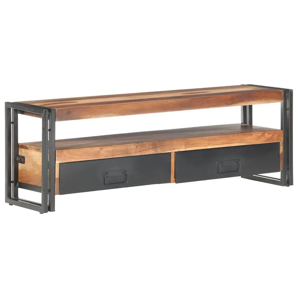 TV Cabinet Brown 120x30x40 cm Wooden Storage Unit with Drawers Open Compartment