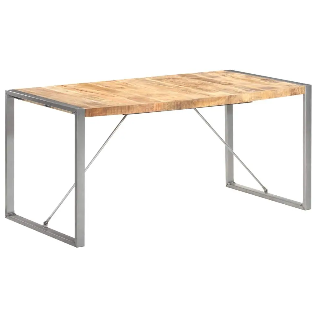 Dining Table 160x80x75 cm Solid Wood Kitchen Furniture Industrial Design