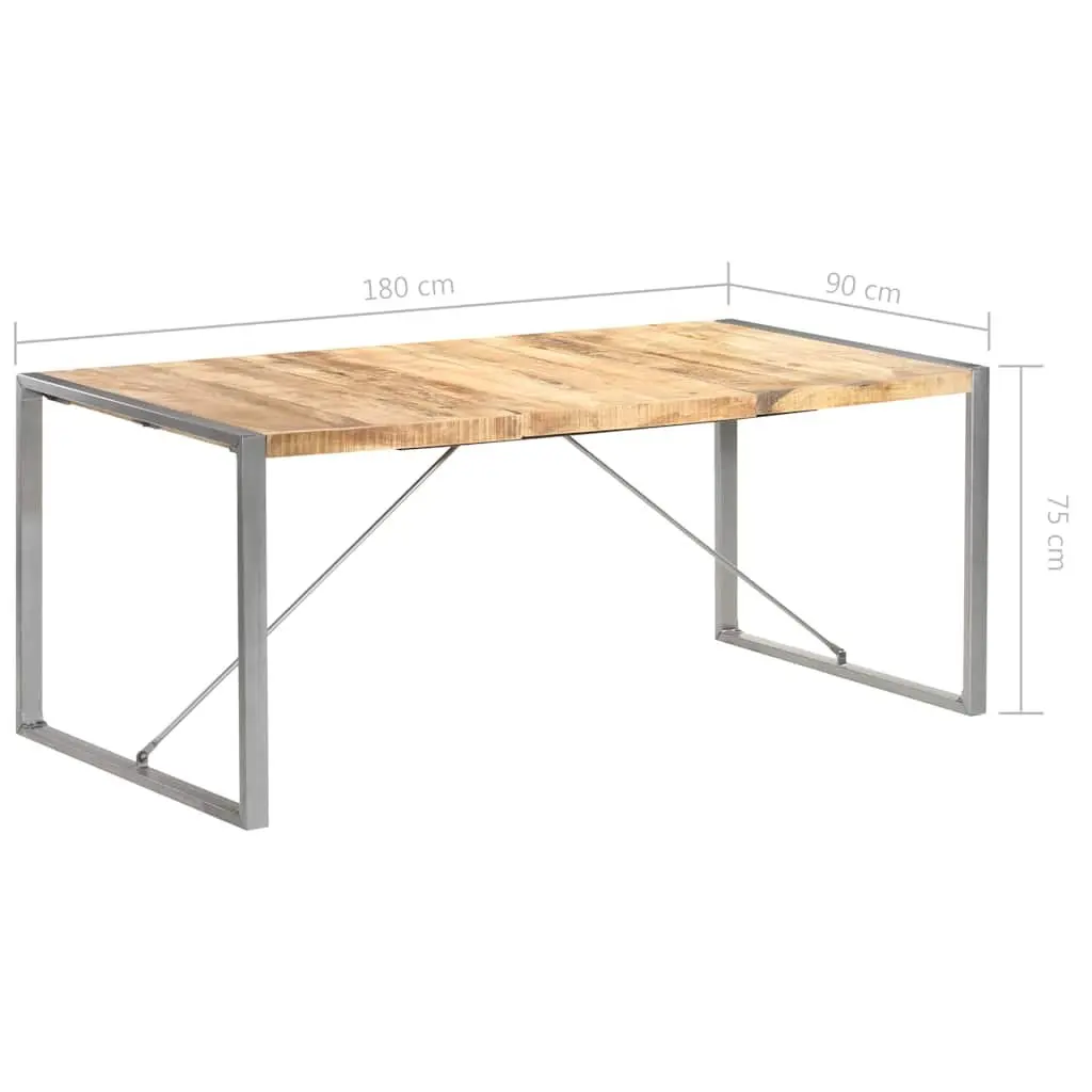 Dining Table Brown 180x90x75 cm Solid Mango Wood Industrial Style