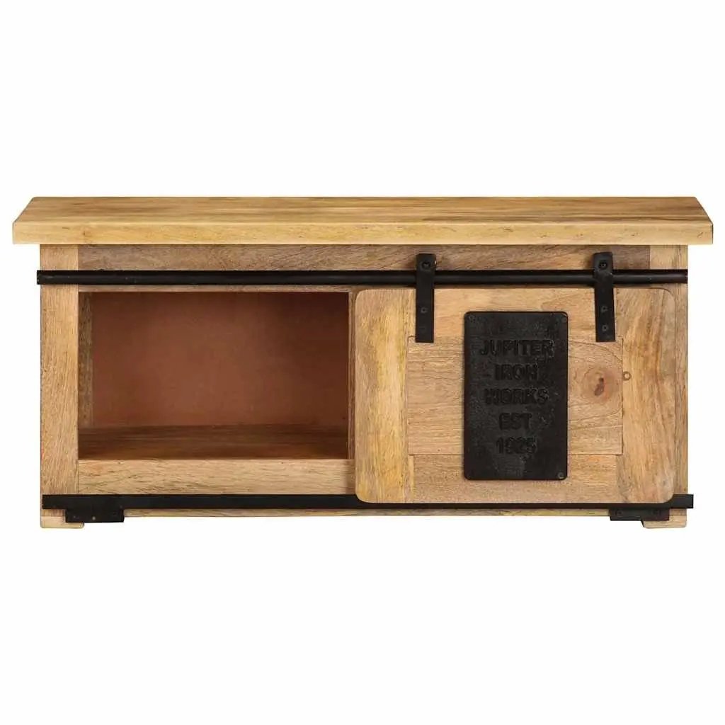 TV Cabinet Brown 90x35x40 cm Solid Wood Mango Rustic Vintage Storage Unit