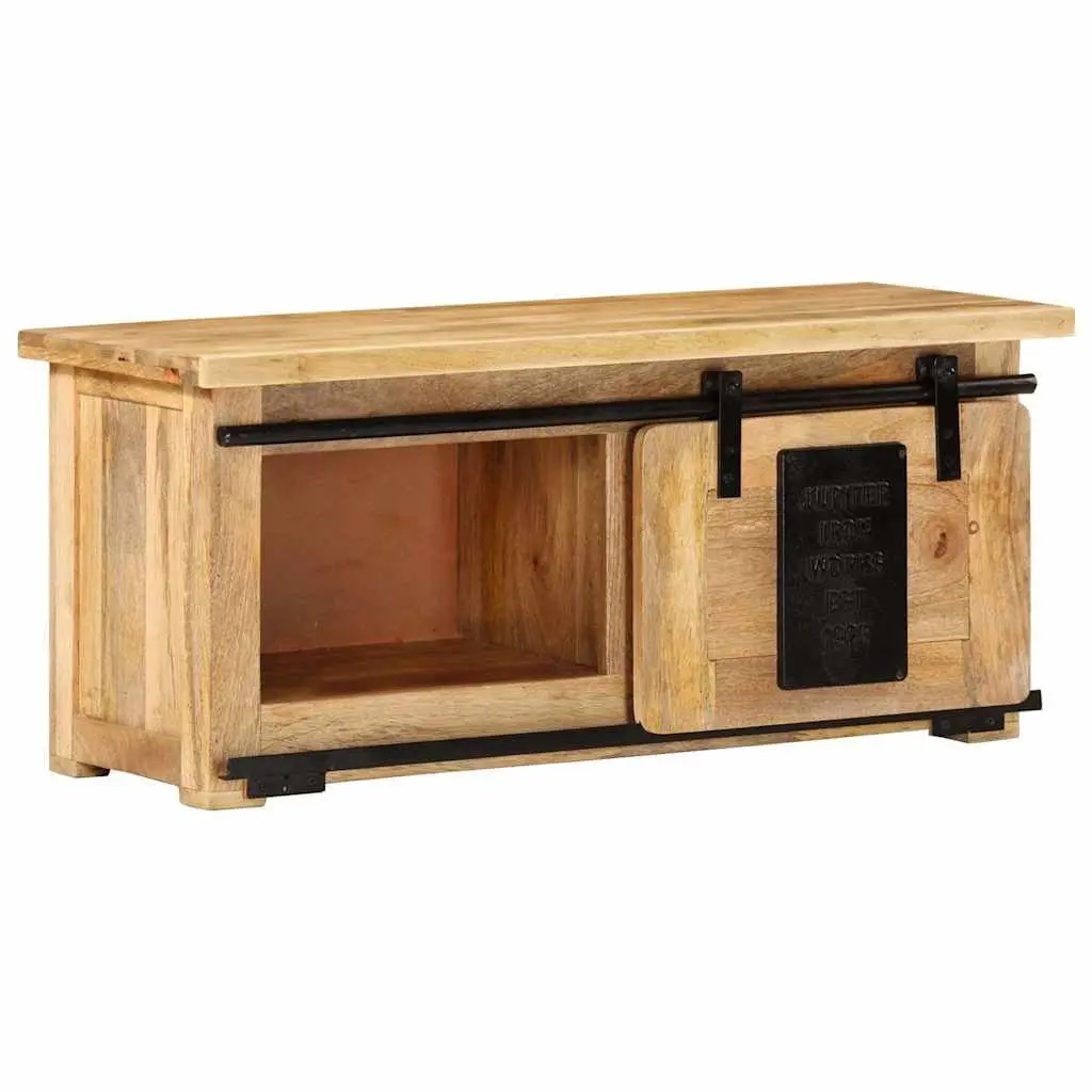 TV Cabinet Brown 90x35x40 cm Solid Wood Mango Rustic Vintage Storage Unit