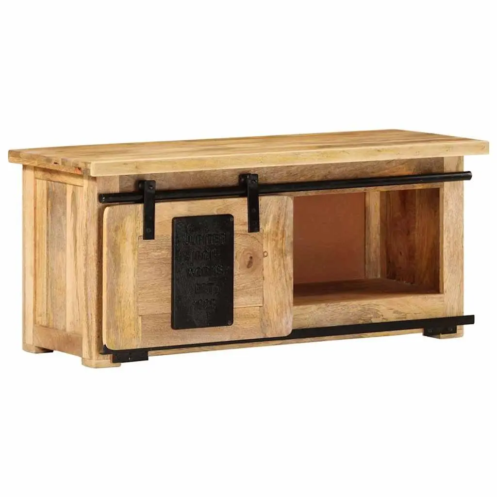 TV Cabinet Brown 90x35x40 cm Solid Wood Mango Rustic Vintage Storage Unit