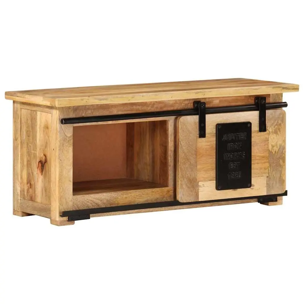 TV Cabinet Brown 90x35x40 cm Solid Wood Mango Rustic Vintage Storage Unit
