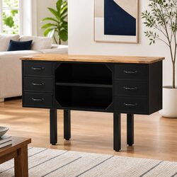 Compact Industrial Sideboard with Ample Storage Space