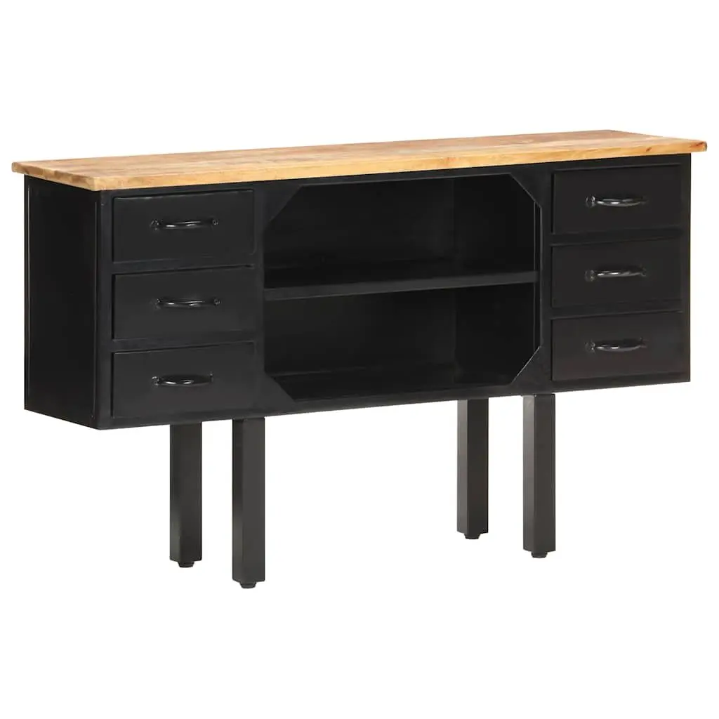 Sideboard Brown 110x30x65 cm Industrial Wooden Storage Cabinet with 6 Drawers and 2 Compartments