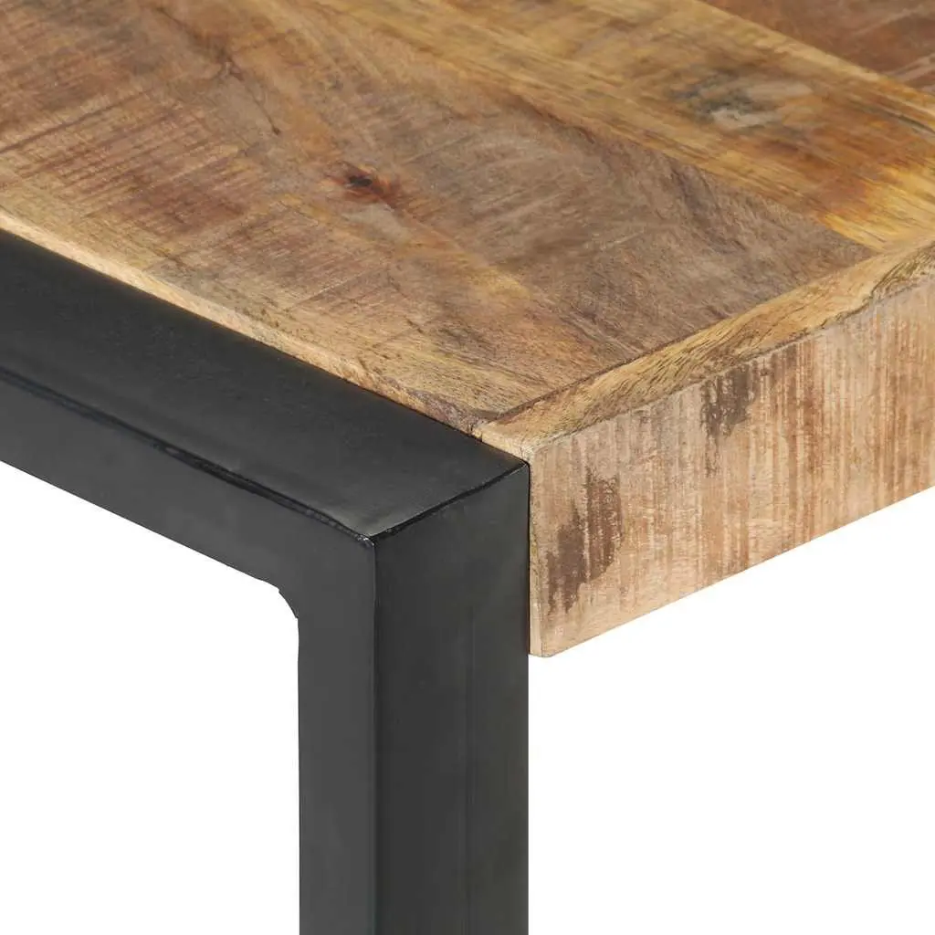 Coffee Table Brown 140x140x40cm Solid Wood Mango Industrial Style