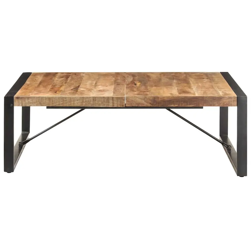 Coffee Table 120x120x40cm Black Solid Mango Wood Industrial Living Room