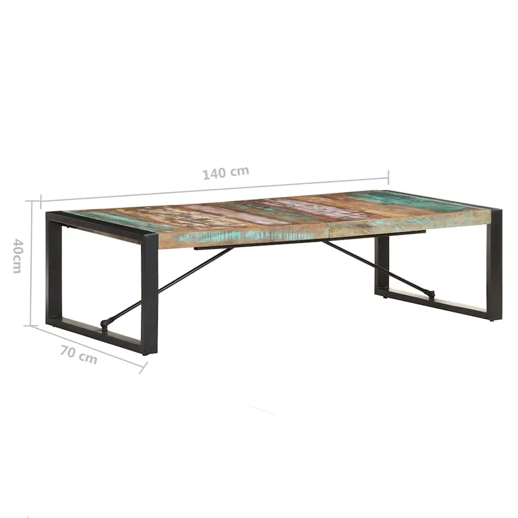 Coffee Table Brown 140x70x40 cm Industrial Style Solid Reclaimed Wood