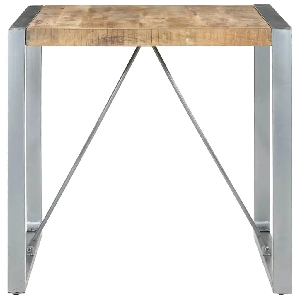 Dining Table Brown 80x80x75 cm Rough Mango Wood Industrial Style
