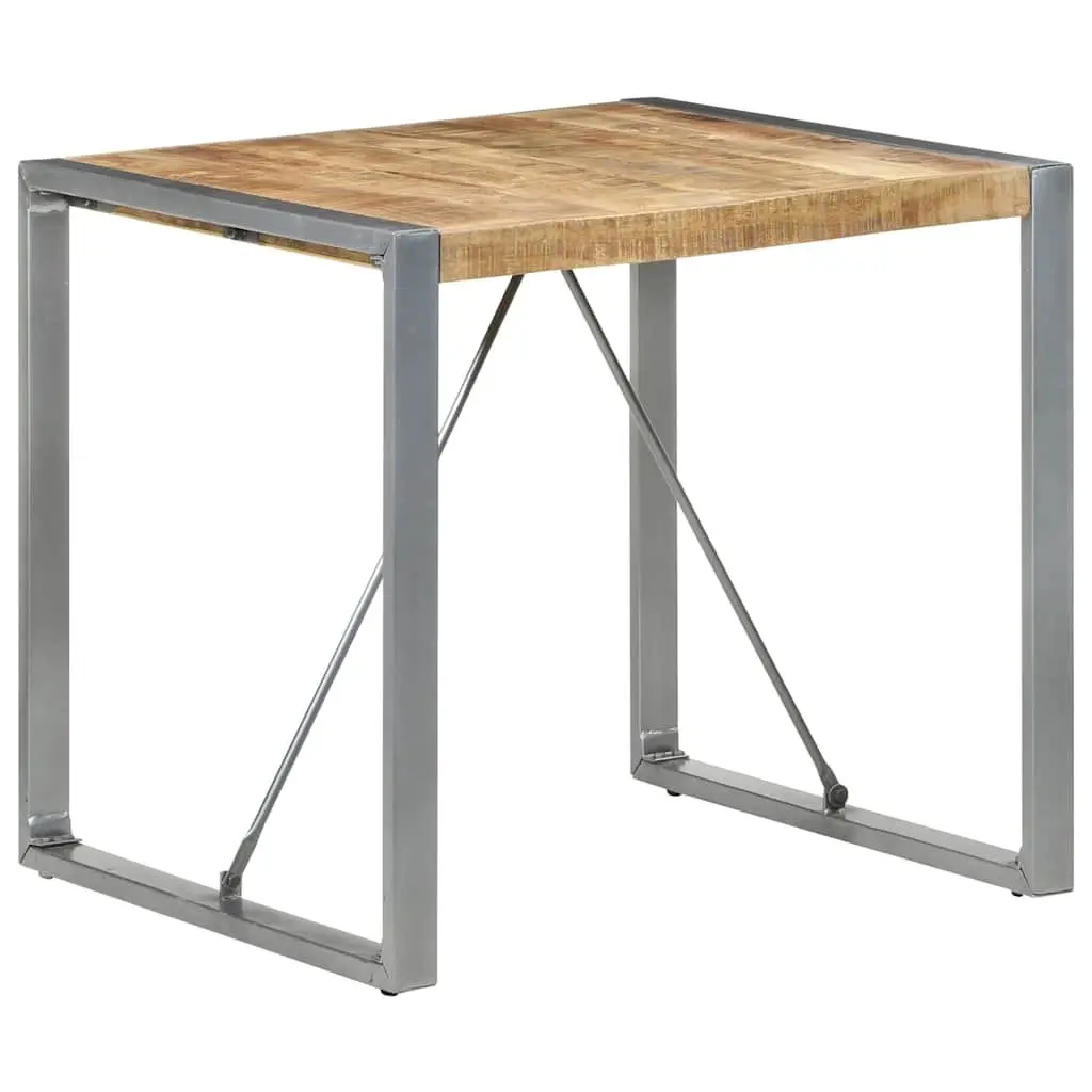 Dining Table Brown 80x80x75 cm Rough Mango Wood Industrial Style