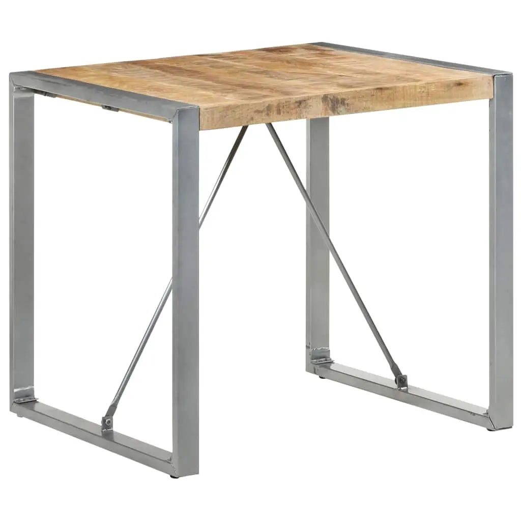 Dining Table Brown 80x80x75 cm Rough Mango Wood Industrial Style