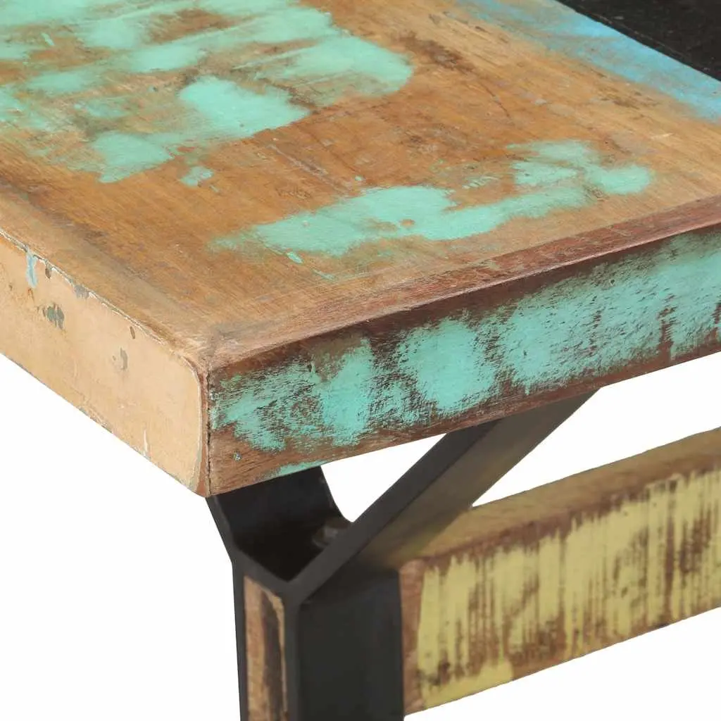 Dining Table Multicolour 160x80x76 cm Solid Reclaimed Wood Industrial Style