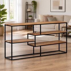 Compact and Stylish Acacia Wood Sideboard 150x30x75 cm