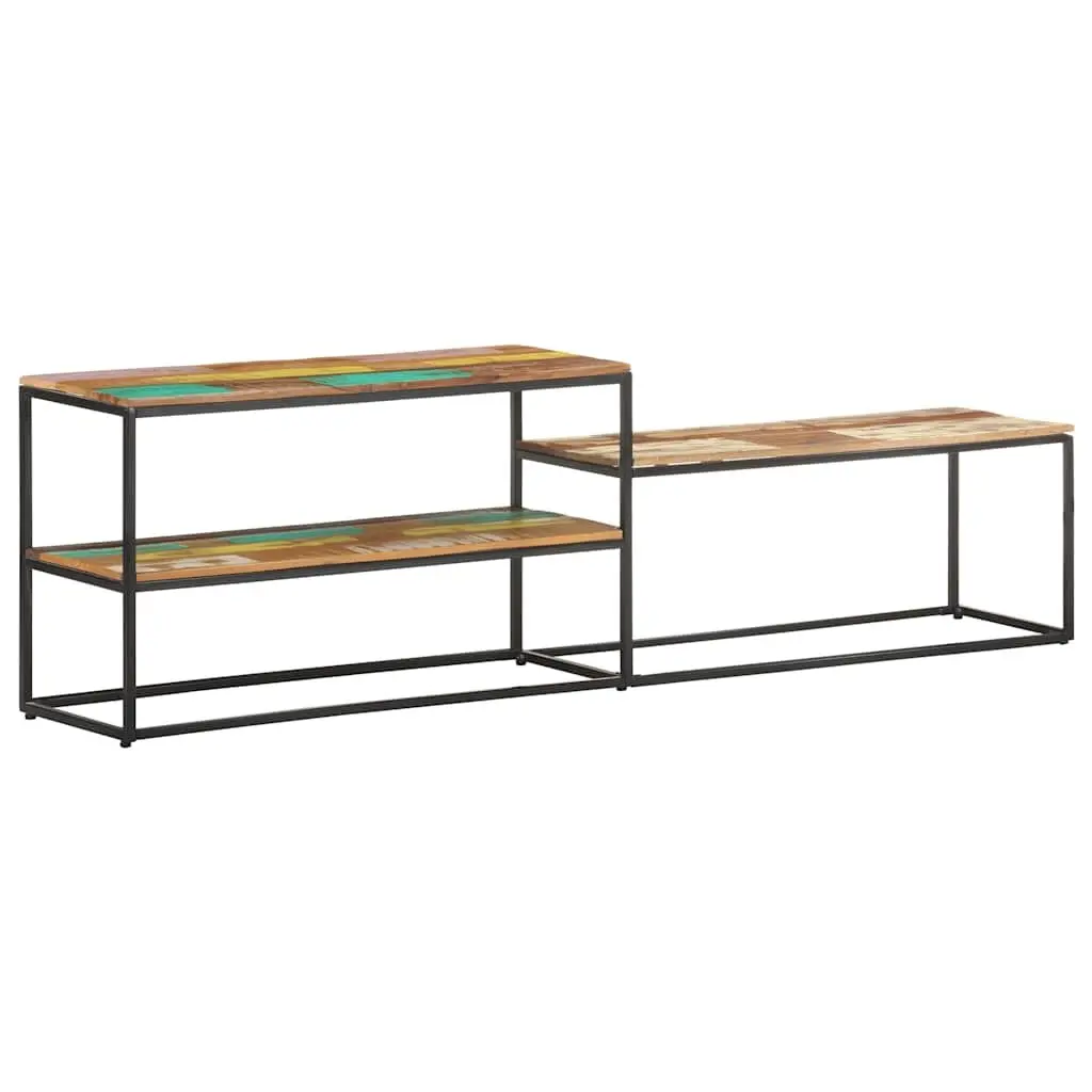 TV Cabinet 180x30x50 cm Solid Reclaimed Wood Industrial Style Living Room