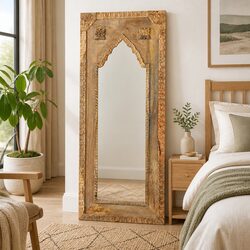 Wooden Mirror with Solid Frame 50x3x110 cm