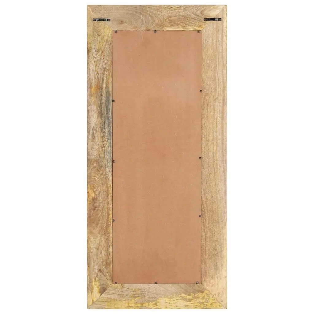 Wooden Mirror Brown 50x3x110 cm Hand-Carved Solid Mango Wood Frame
