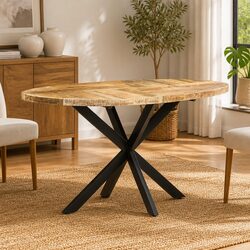 Solid Mango Wood Dining Table 140x80x75 cm Brown Kitchen Furniture