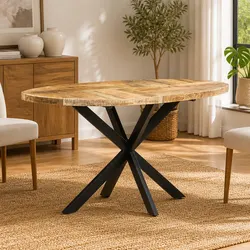 Compact Solid Mango Wood Dining Table - Style and Function