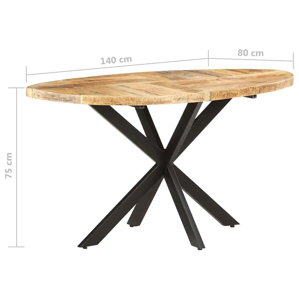 Dining Table Brown 140x80x75 cm Solid Mango Wood Sturdy Construction
