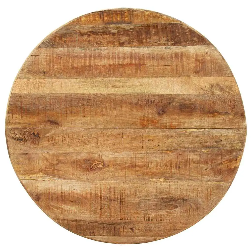 Round Dining Table Brown 100x100x75cm Mango Wood Unique Wood Grains