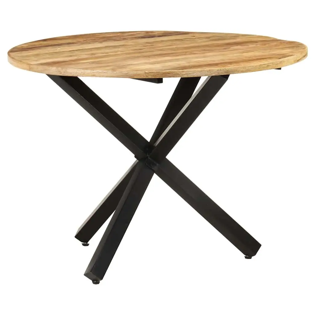 Round Dining Table Brown 100x100x75cm Mango Wood Unique Wood Grains