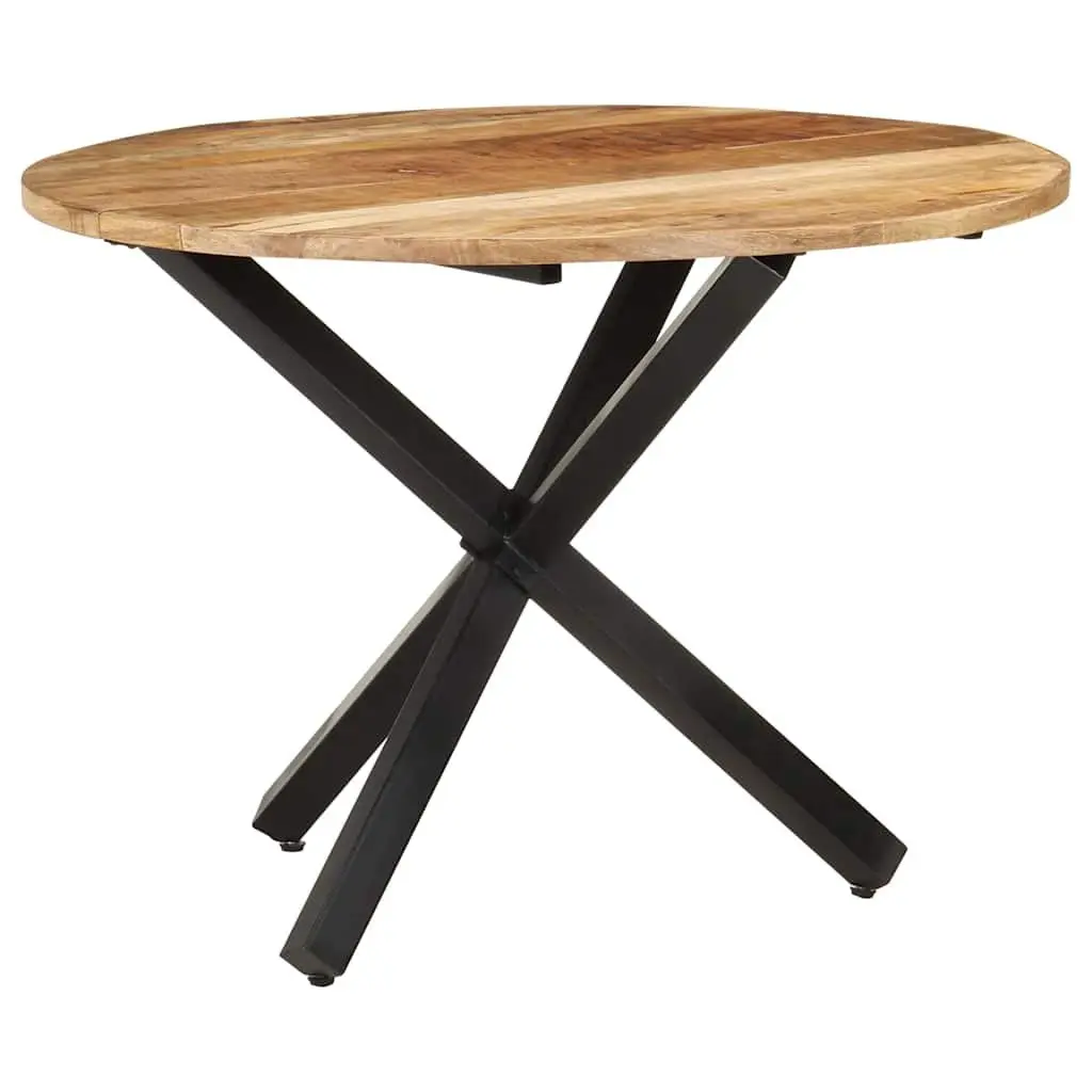 Round Dining Table Brown 100x100x75cm Mango Wood Unique Wood Grains