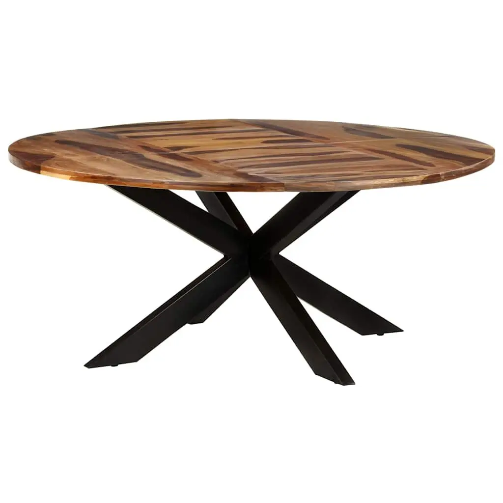 Round Dining Table 175cm Acacia Wood Kitchen Dinner Furniture Brown Honey