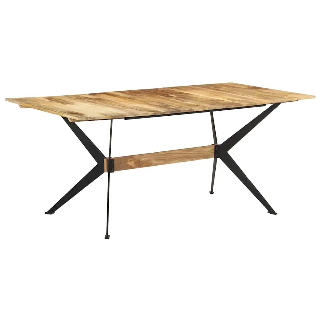 Dining Table Brown 180x90x76cm Solid Mango Wood Industrial Style