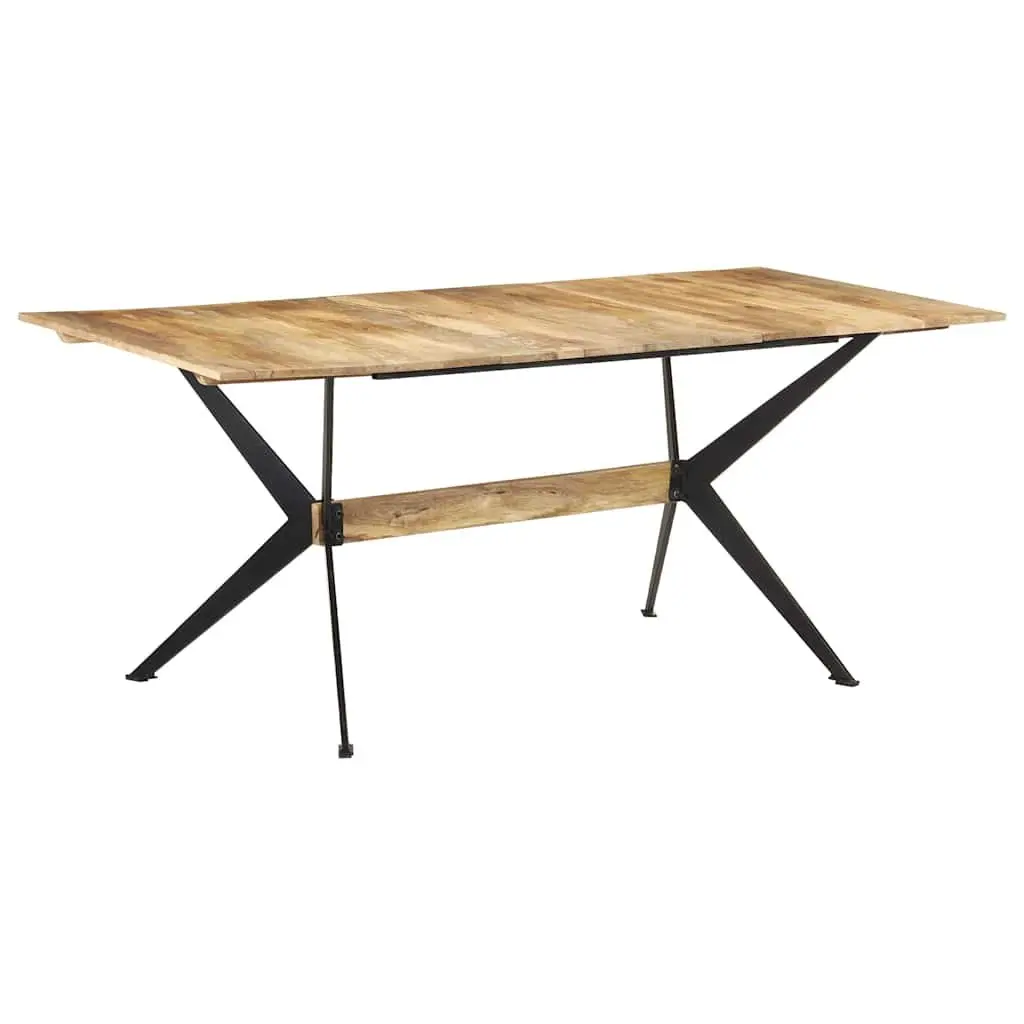 Dining Table Brown 180x90x76cm Solid Mango Wood Industrial Style