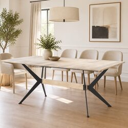 Brown Mango Wood Dining Table for Gatherings