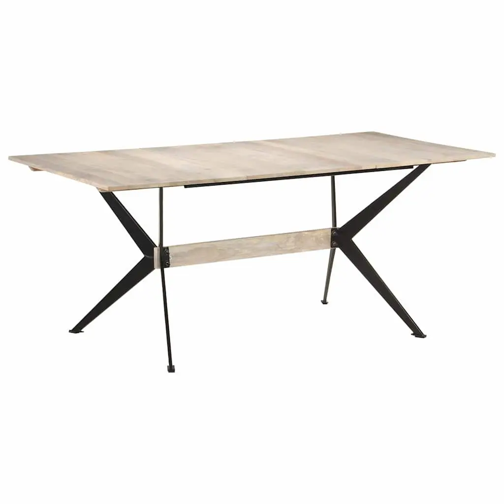 Dining Table Brown 180x90x76 cm Solid Mango Wood Industrial Style