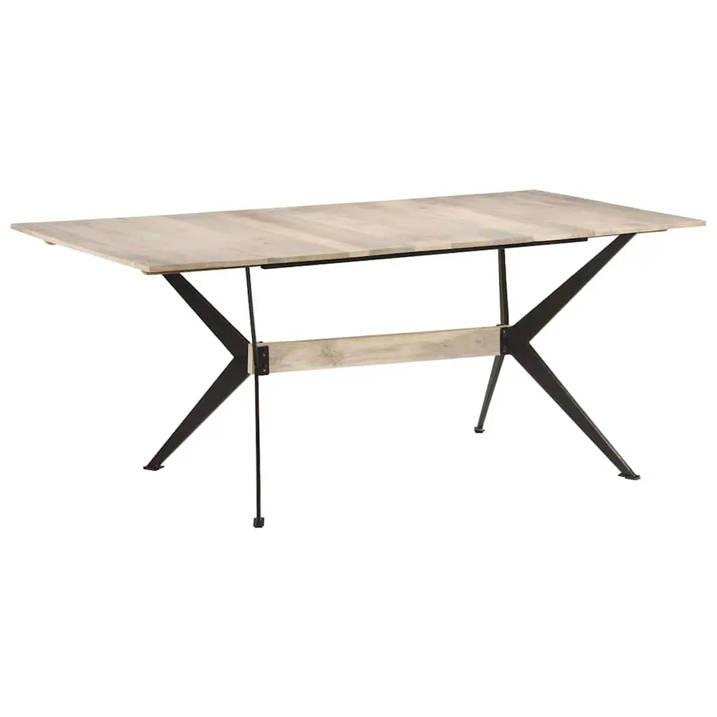 Dining Table Brown 180x90x76 cm Solid Mango Wood Industrial Style
