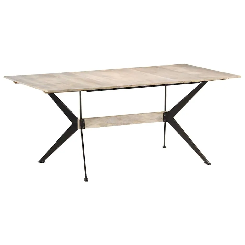 Dining Table Brown 180x90x76 cm Solid Mango Wood Industrial Style