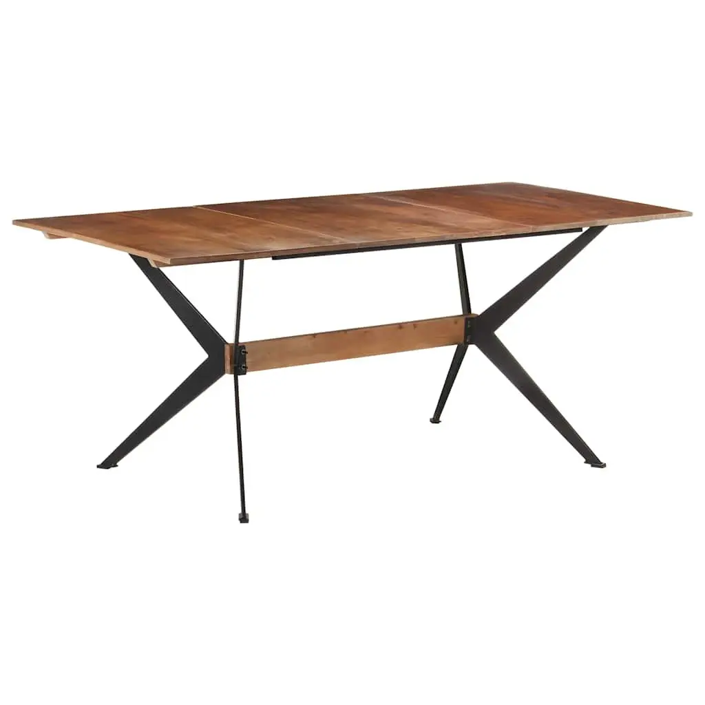 Solid Mango Wood Dining Table Brown 180x90x76 cm Industrial Style