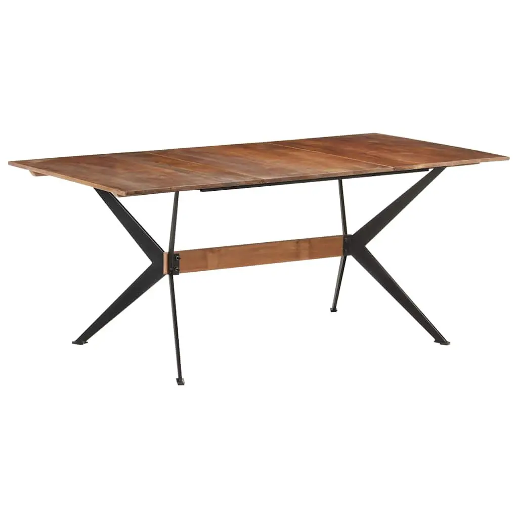 Solid Mango Wood Dining Table Brown 180x90x76 cm Industrial Style