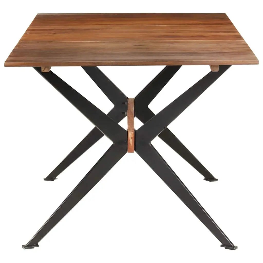 Solid Mango Wood Dining Table Brown 180x90x76 cm Industrial Style
