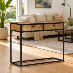 Console Table 100x35x75 cm End Table with Drawers Industrial Design Living Room