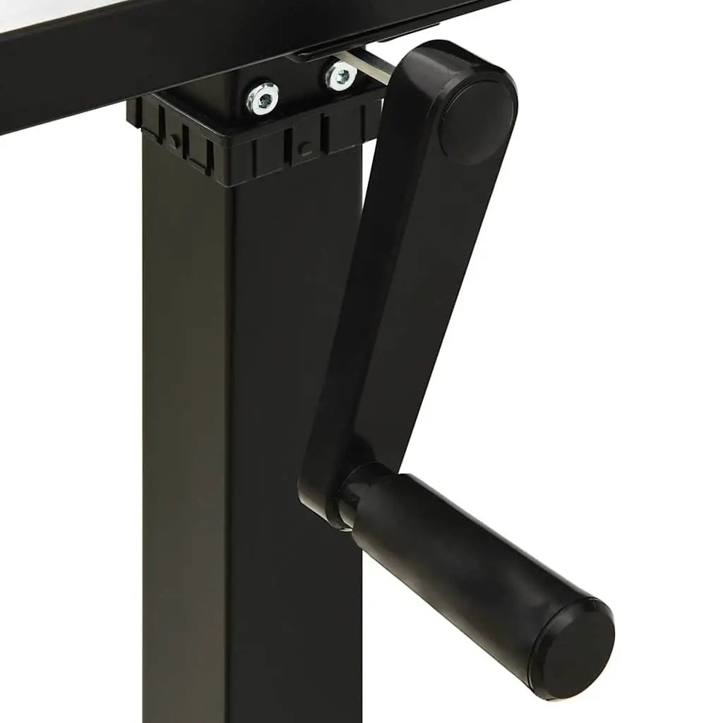 Manual Adjustable Desk Frame Black Hand Crank Carbon Steel Sit Stand 71 to 113 cm Height 102 to 160 cm Width