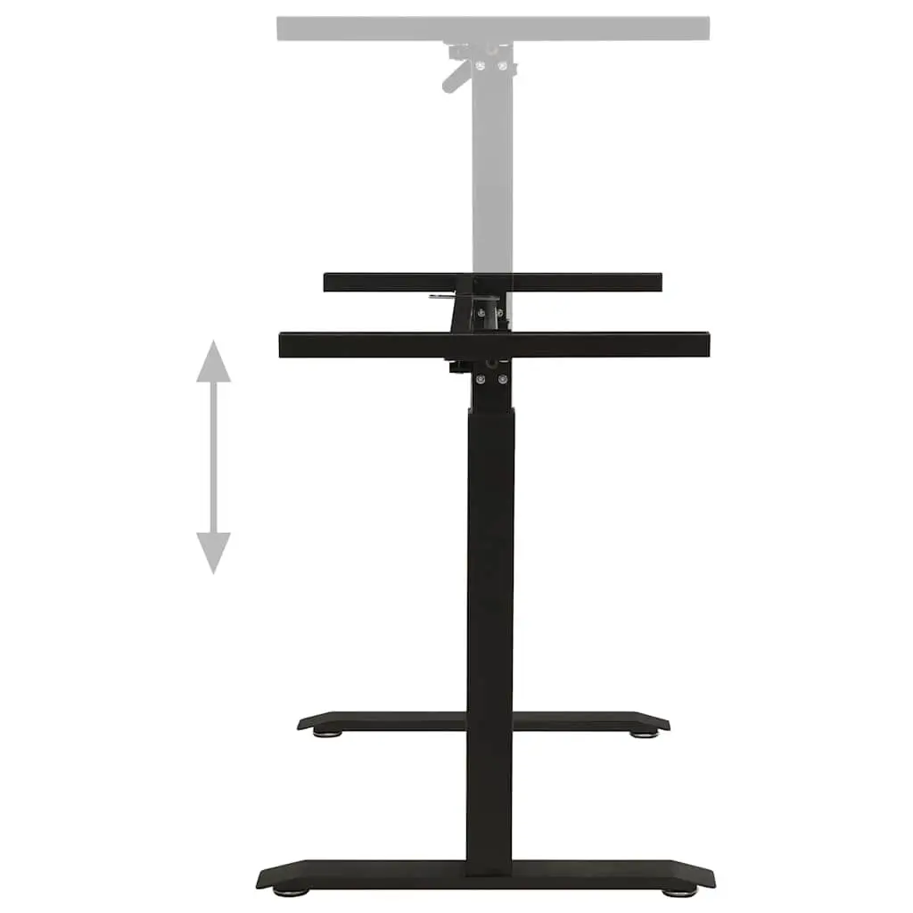 Manual Adjustable Desk Frame Black Hand Crank Carbon Steel Sit Stand 71 to 113 cm Height 102 to 160 cm Width