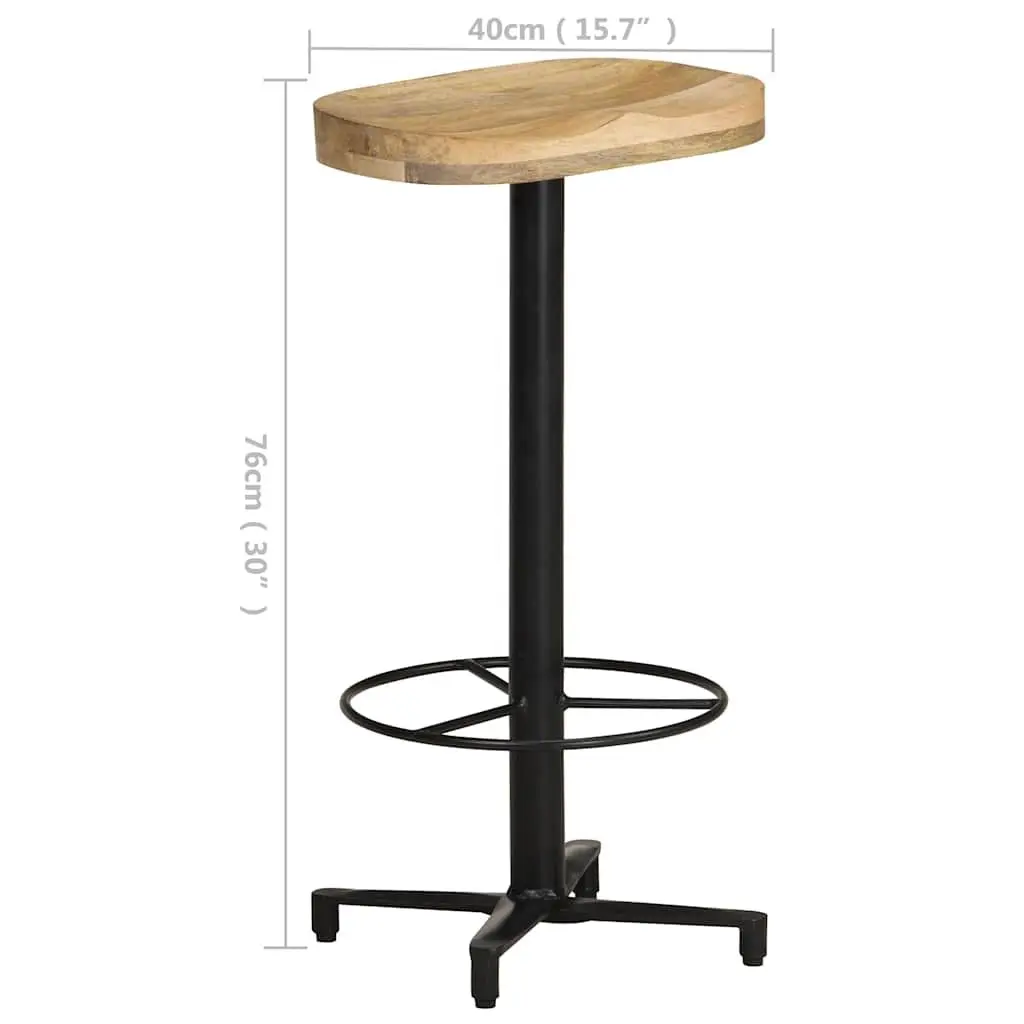 Bar Stools Brown 76 cm Solid Wood Mango Powder-Coated Iron Base Footrest